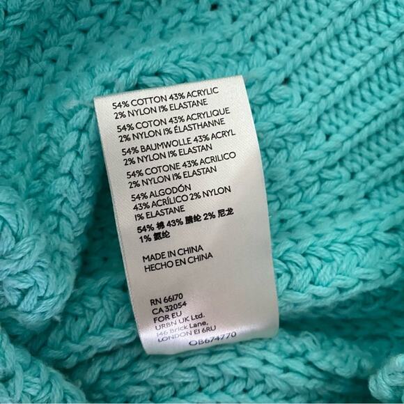 Free People Swim Too Deep Oversized Sweater size XS Pool Water Blue - Picture 7 of 8